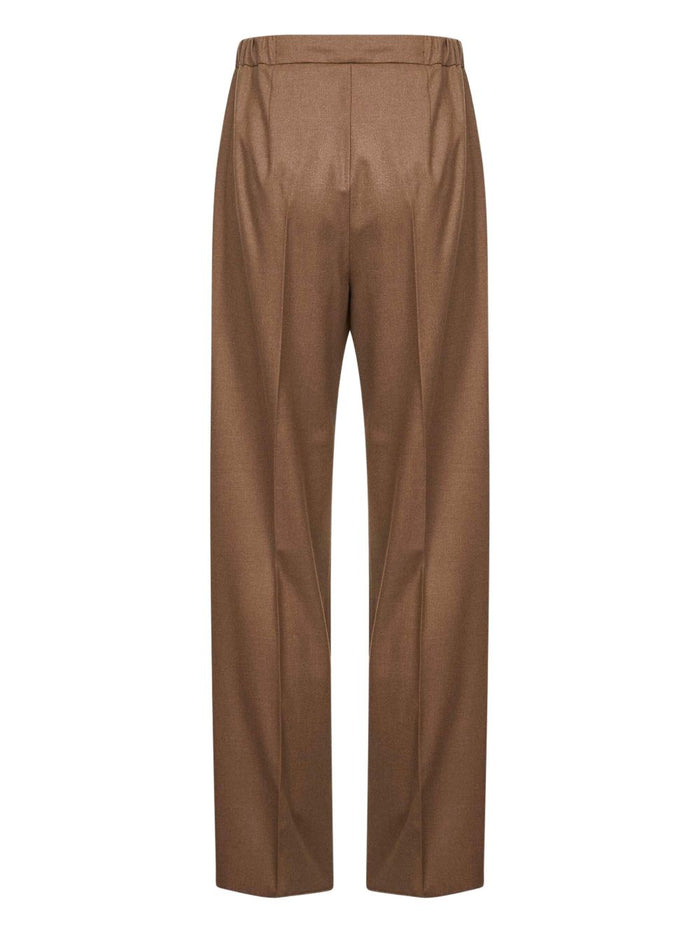 Max Mara Trousers Leather Brown Cashmere
