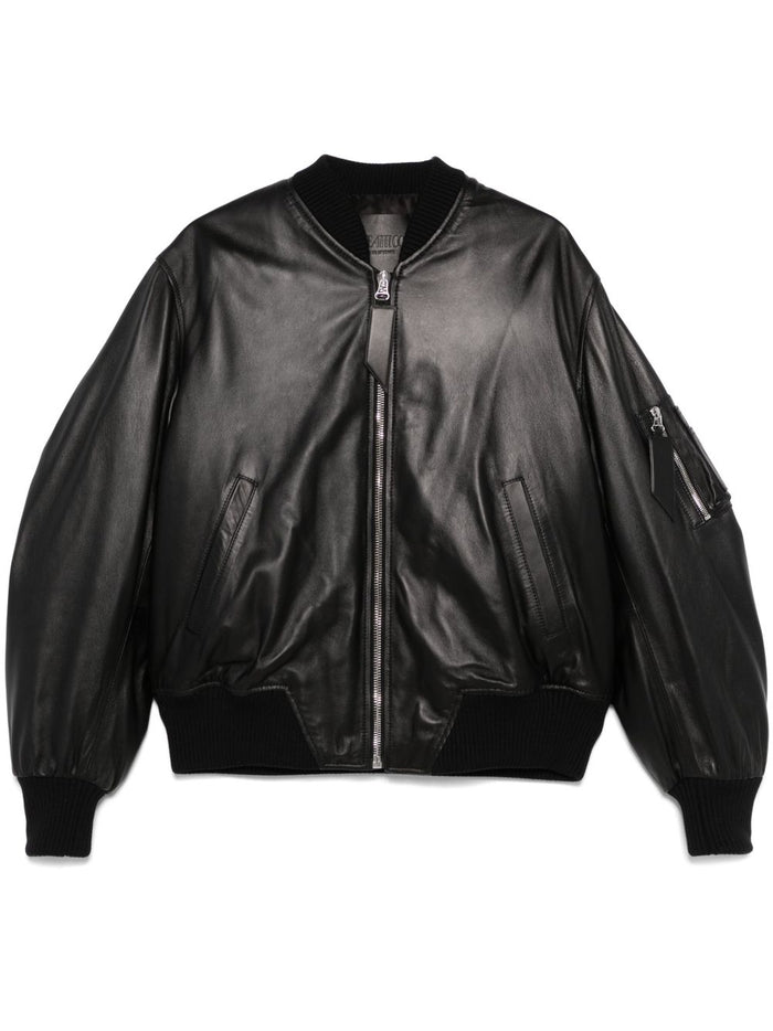 The Attico Coats Black Outer: Lamb Skin