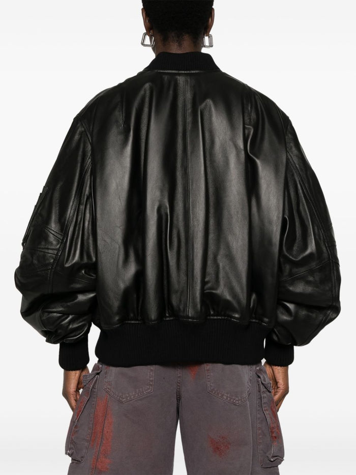 The Attico Coats Black Outer: Lamb Skin