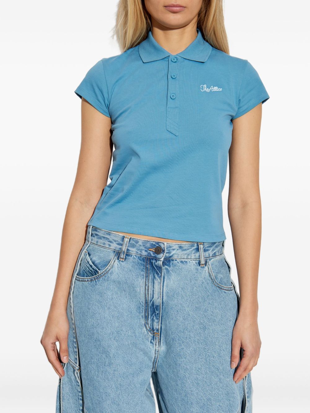 The Attico T-shirts and Polos Clear Blue Cotton