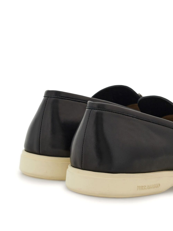 Ferragamo Flat Shoes Black Outer: Calf Leather