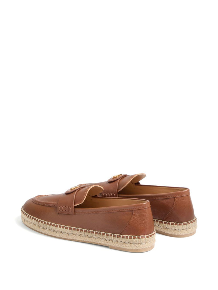 Valentino Garavani Flat Shoes Leather Brown Outer: Goat Skin