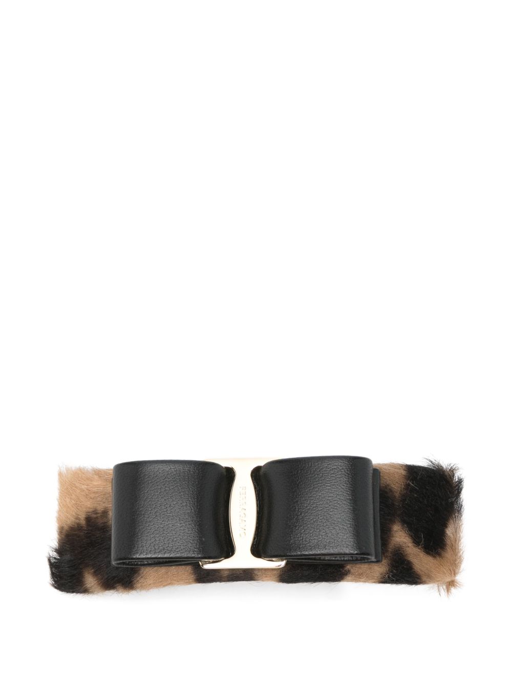 Ferragamo Accessories Black Calf Leather Plastic Brass