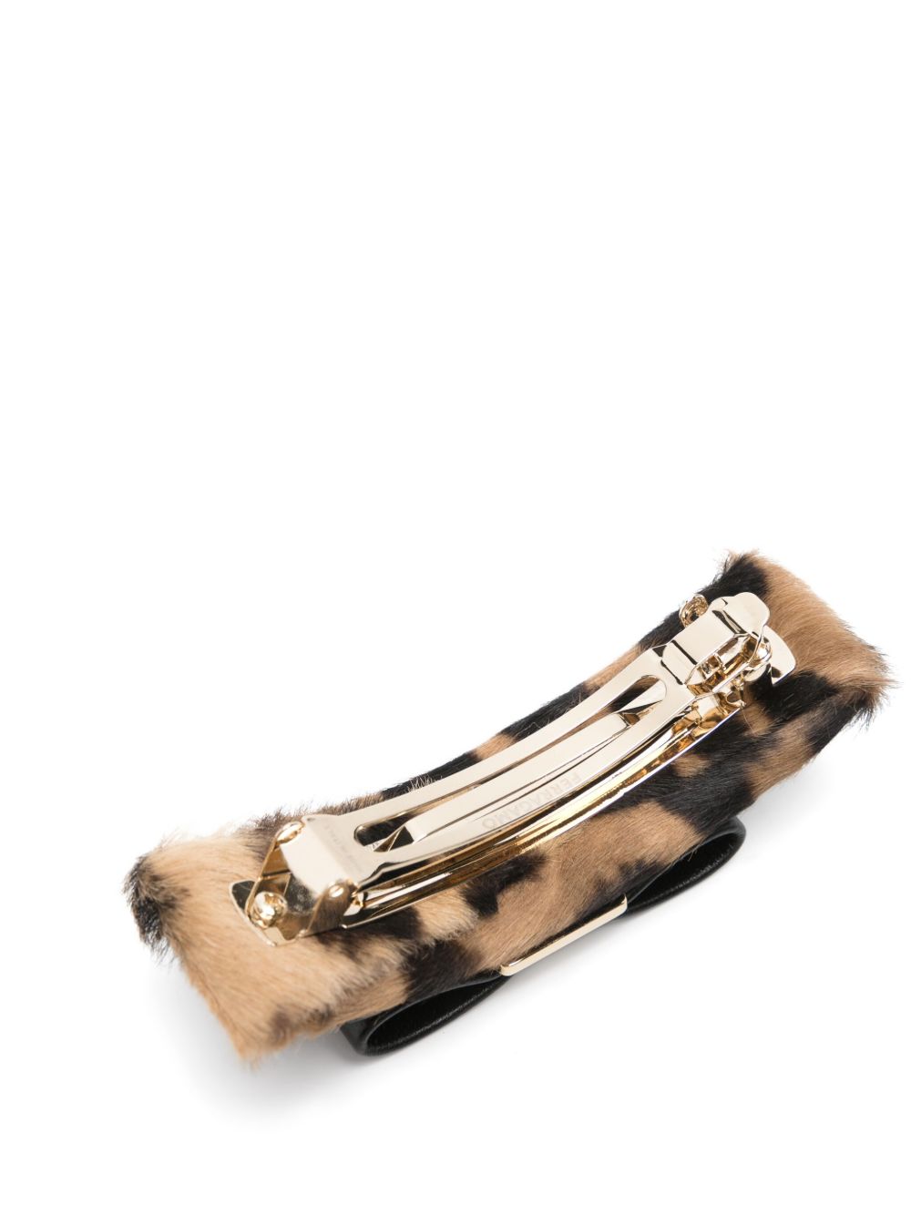 Ferragamo Accessories Black Calf Leather Plastic Brass