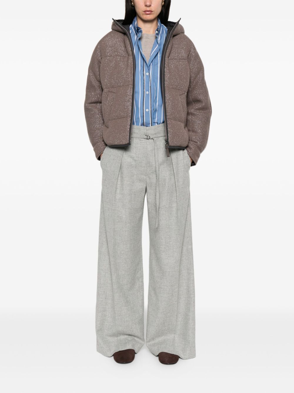 Brunello Cucinelli Coats Marrone Outer: Leather