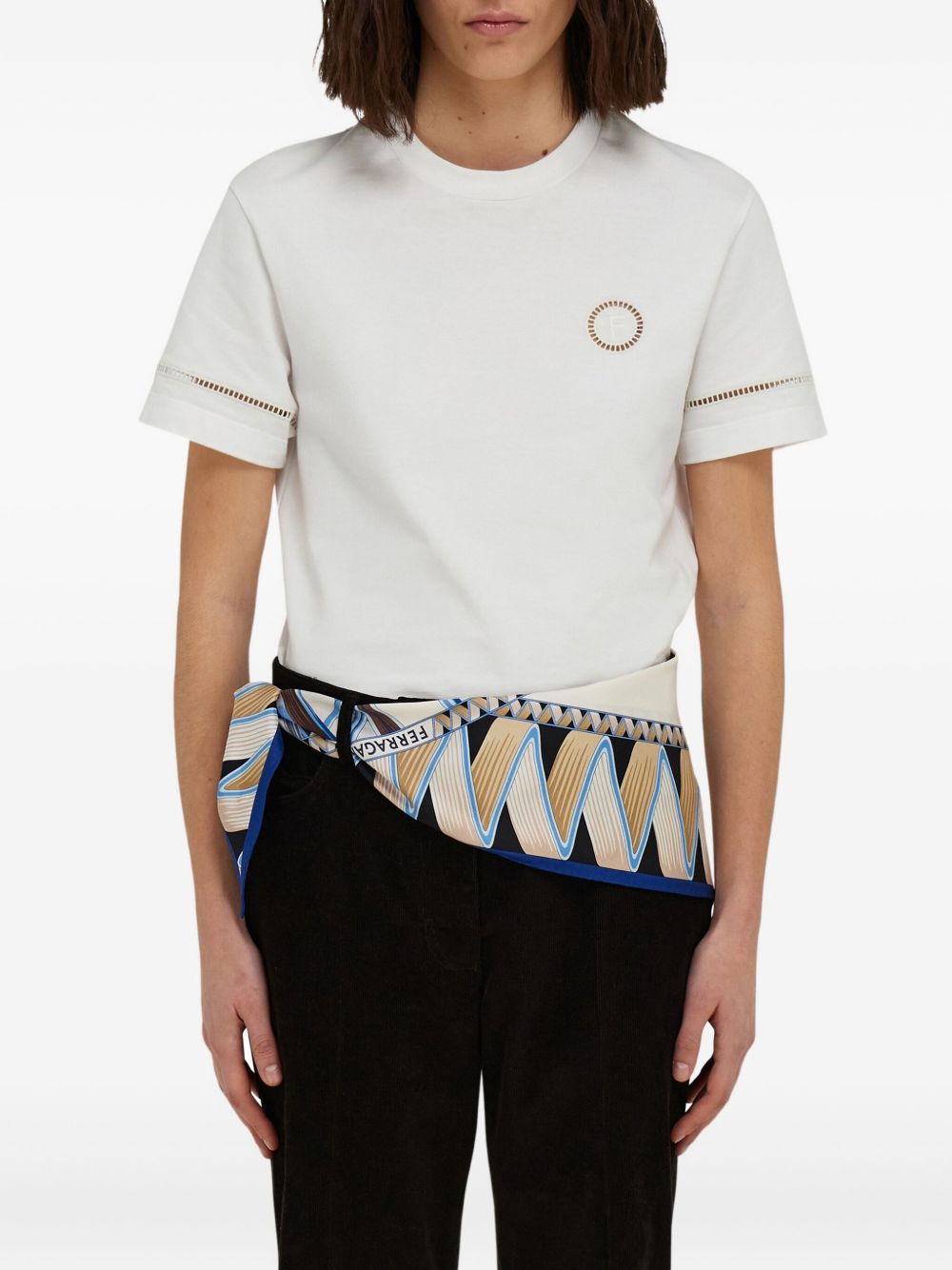 Ferragamo Scarfs Ivory Silk