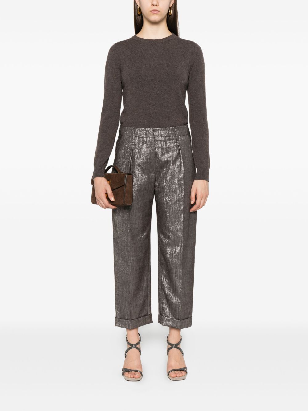 Brunello Cucinelli Trousers Argento Outer: Polyester
