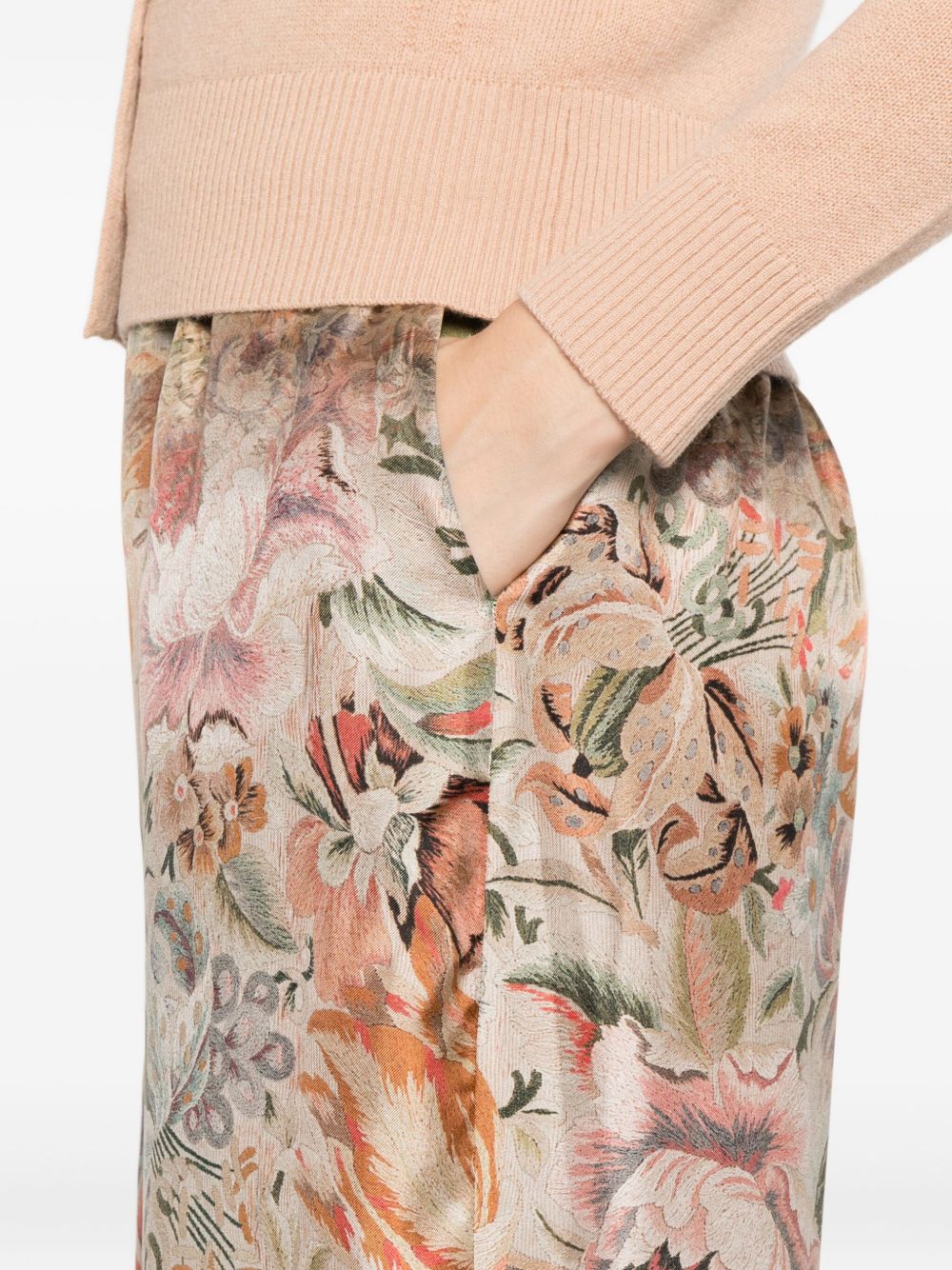 Pierre Louis Mascia Trousers Beige Silk