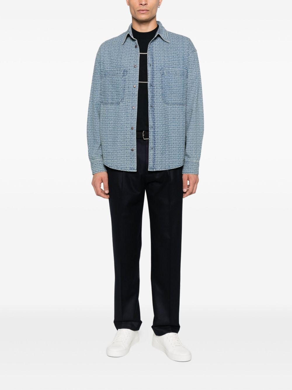 Emporio Armani Sweaters Blu Virgin Wool