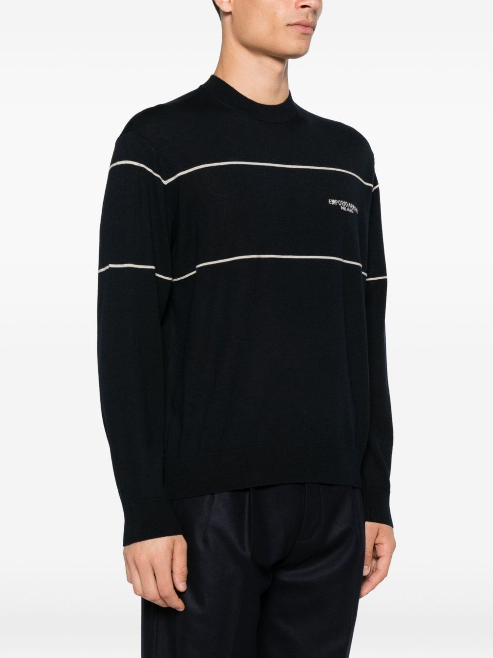 Emporio Armani Sweaters Blu Virgin Wool