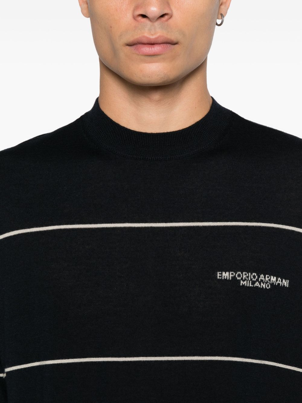 Emporio Armani Sweaters Blu Virgin Wool