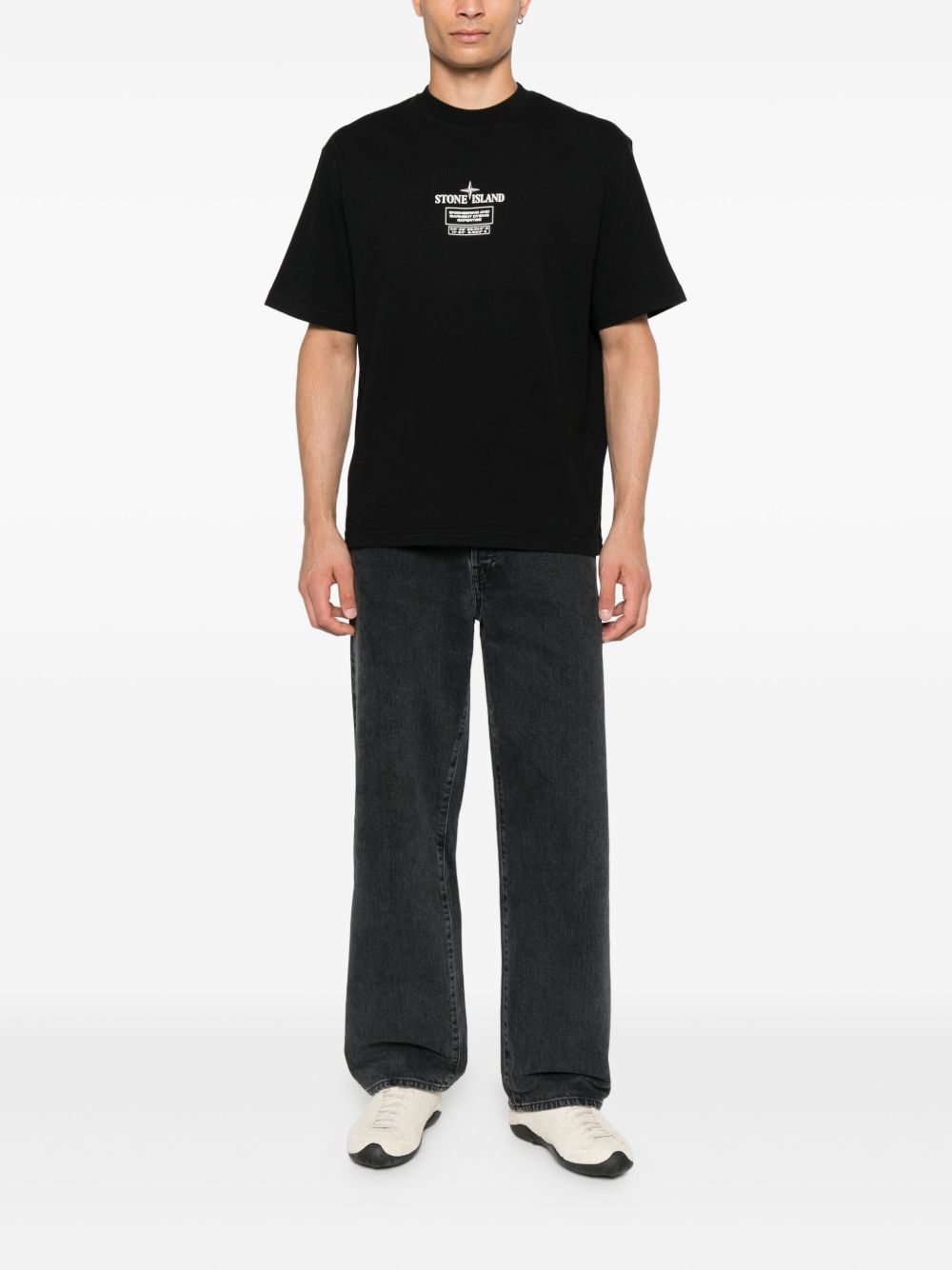 Stone Island T-Shirts And Polos Black Cotton