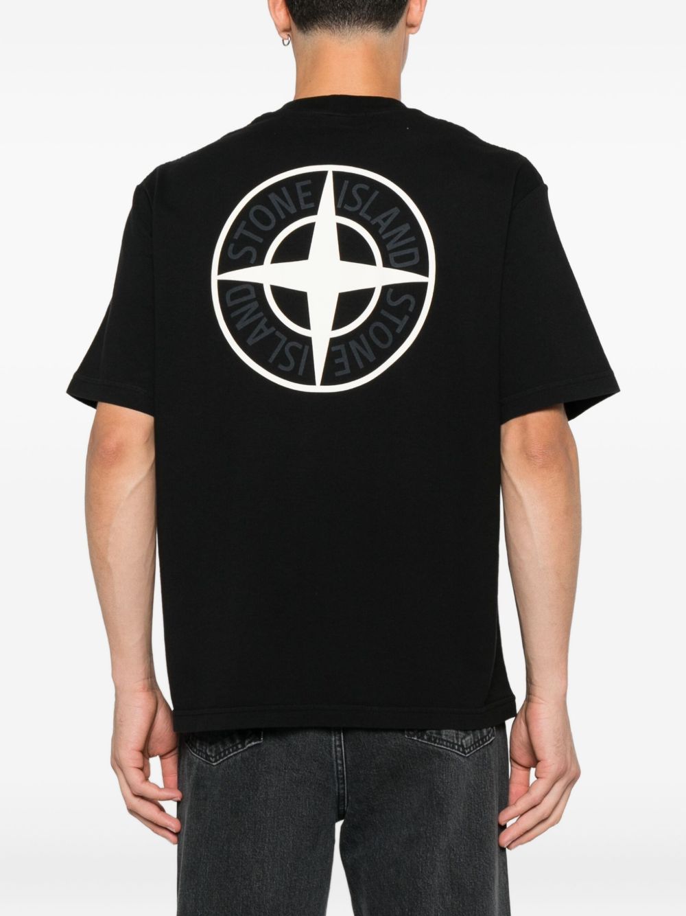 Stone Island T-Shirts And Polos Black Cotton