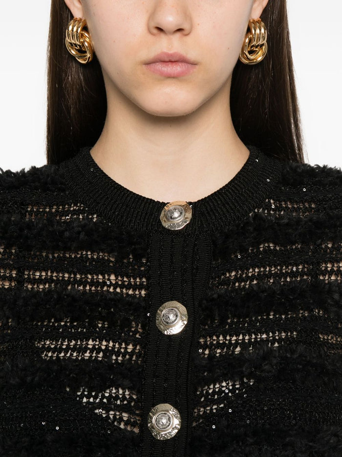 Balmain Sweaters Black Viscose