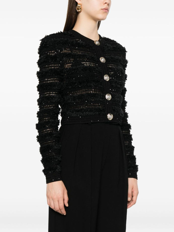 Balmain Sweaters Black Viscose