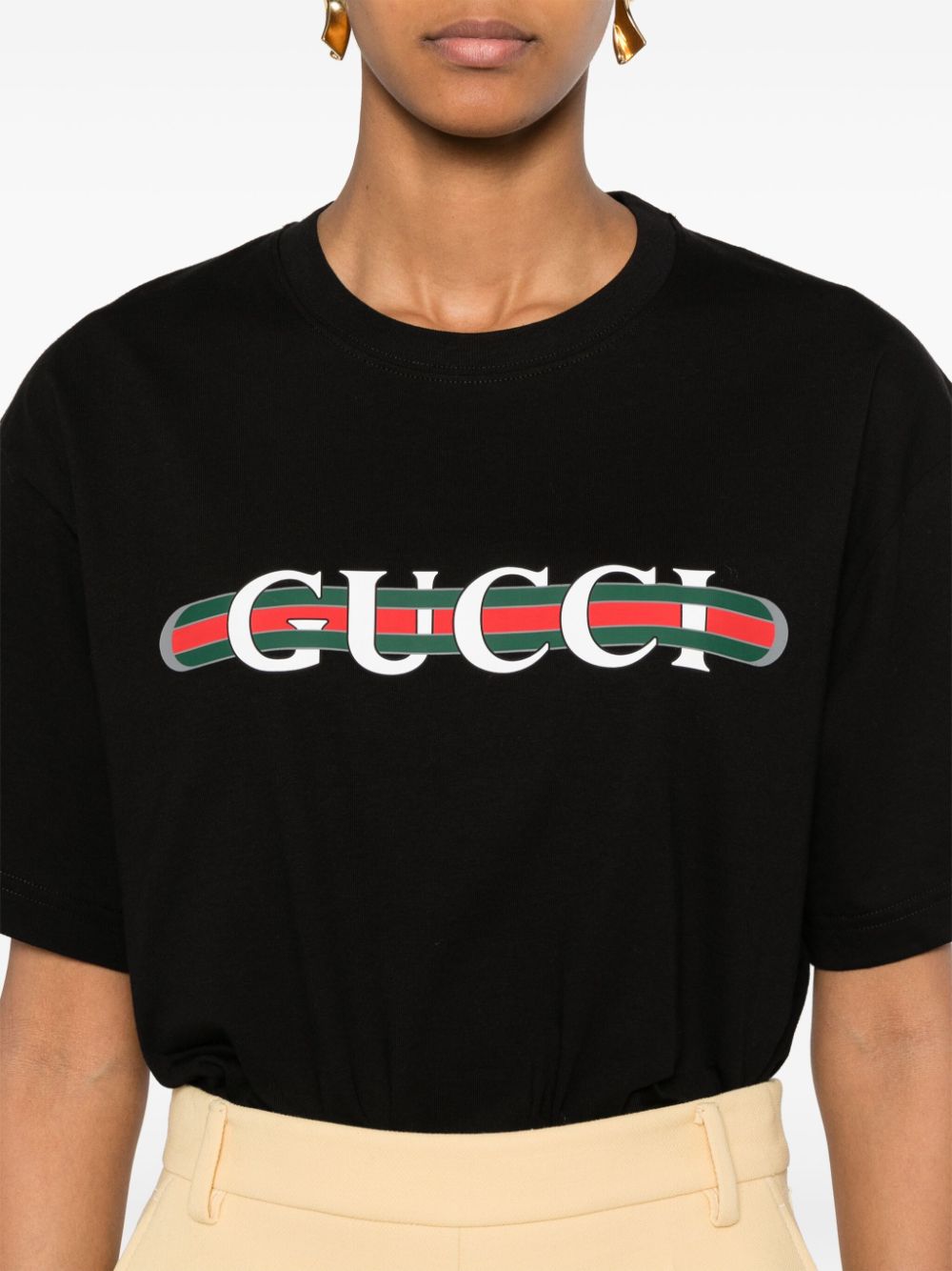 Gucci T-Shirts And Polos Black Cotton