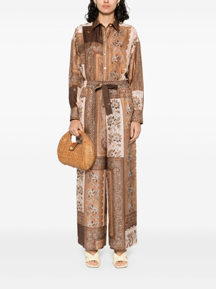 Zimmermann Trousers Brown Silk