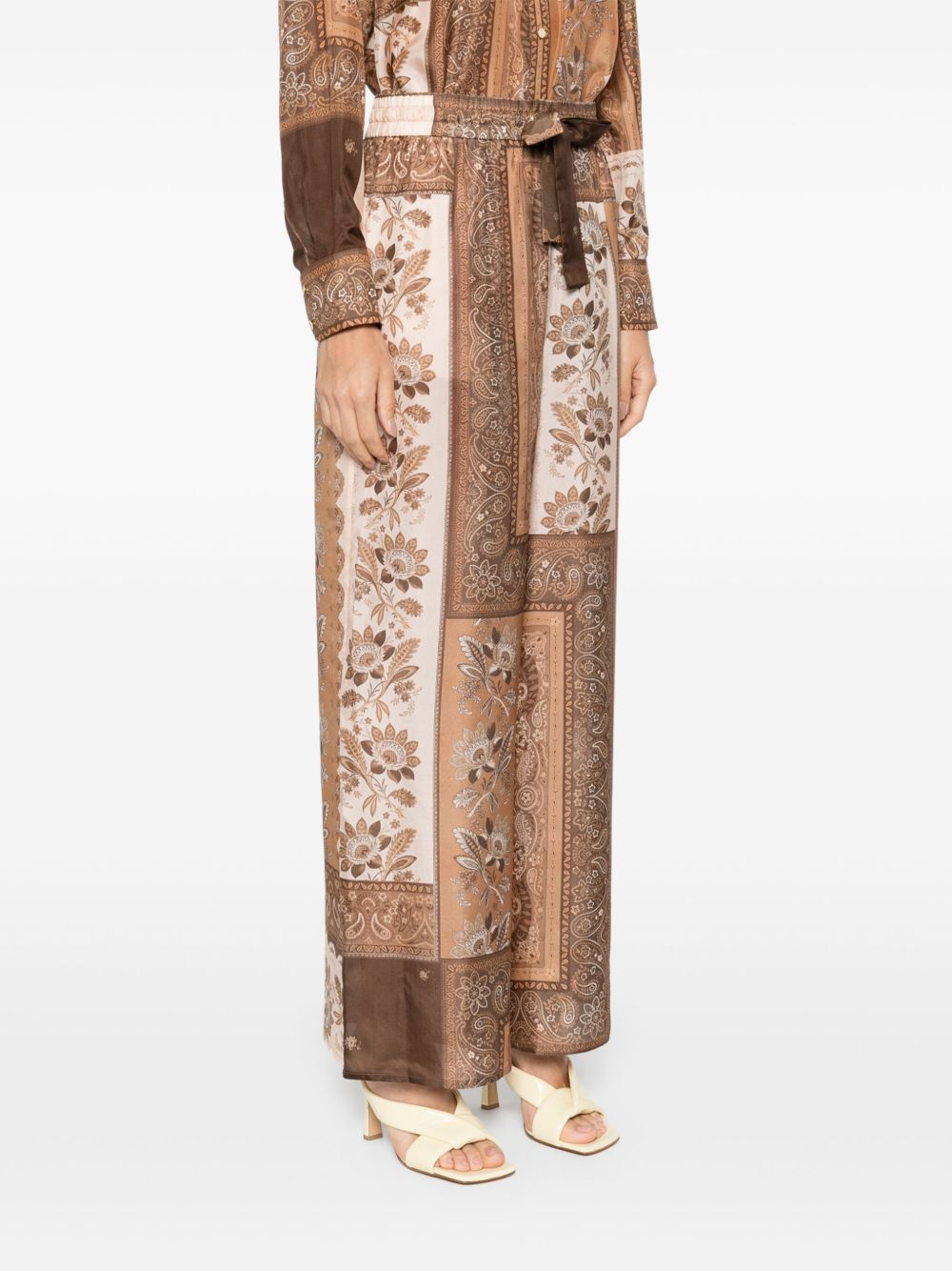 Zimmermann Trousers Brown Silk