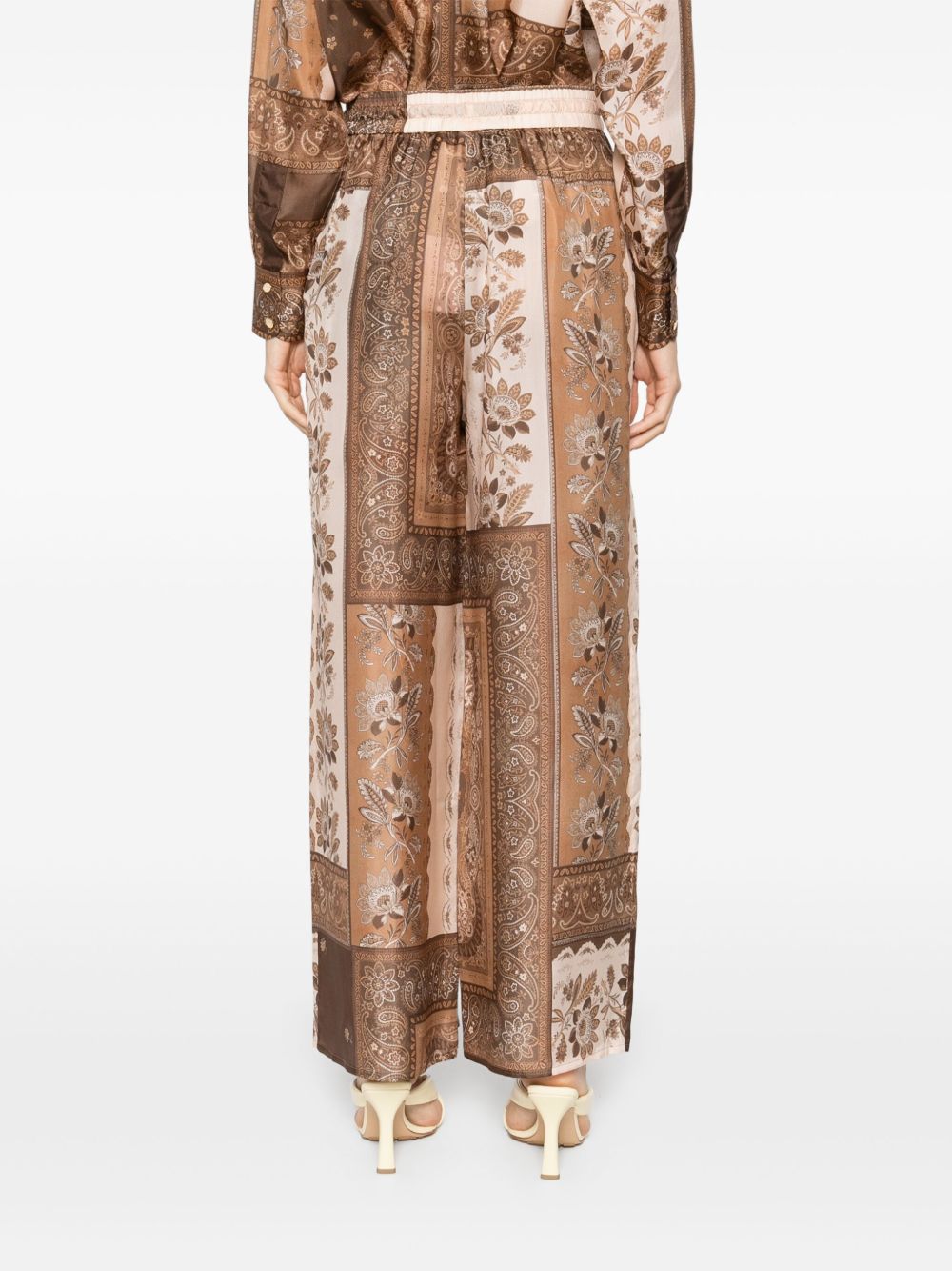 Zimmermann Trousers Brown Silk