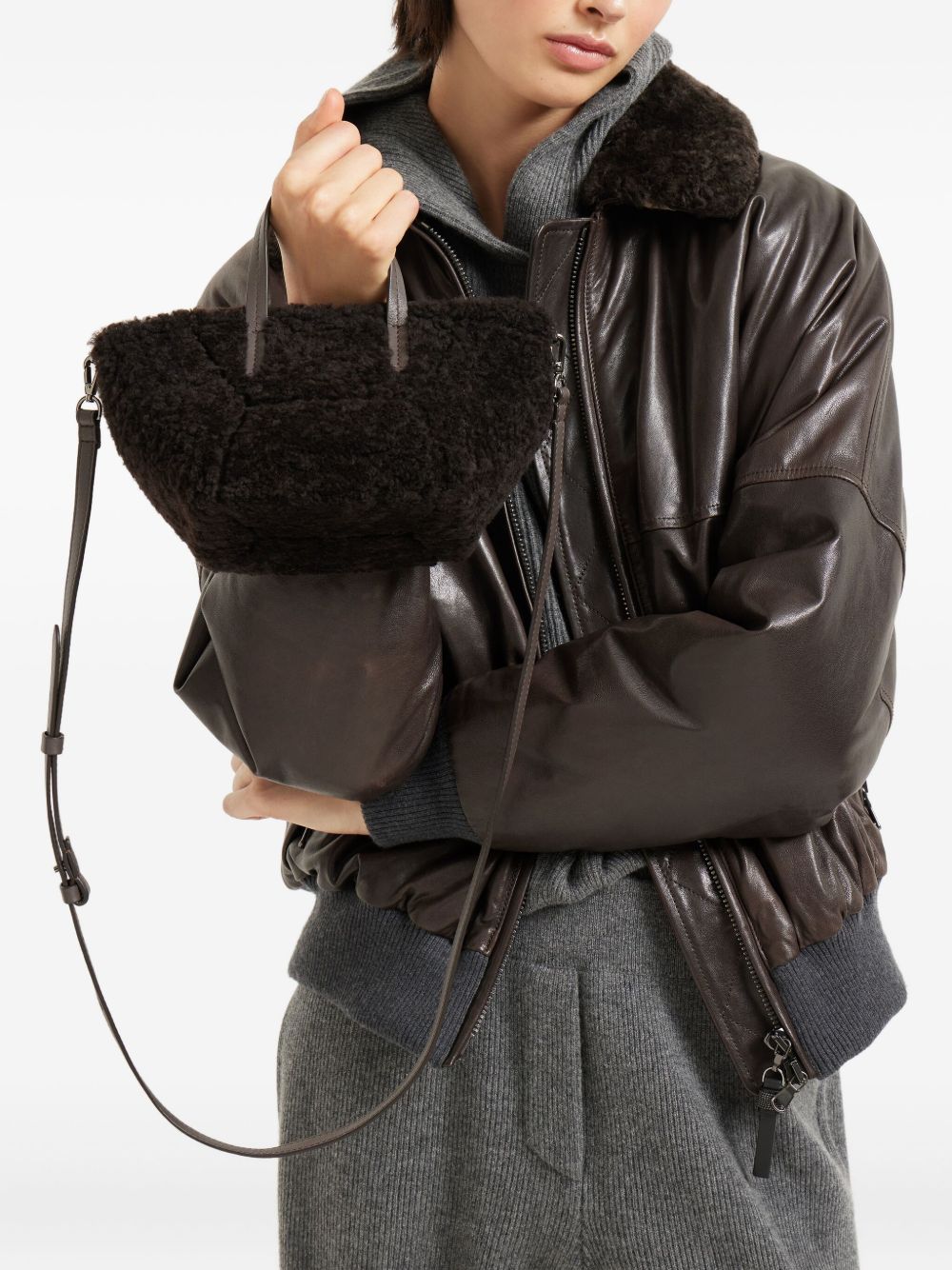 Brunello Cucinelli Bags Marrone Outer: Lamb Shearling