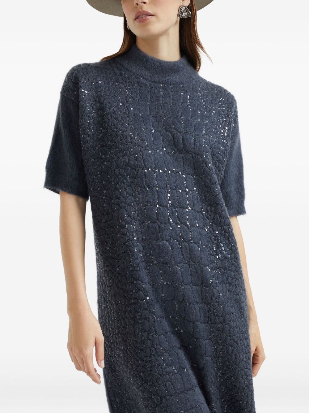 Brunello Cucinelli Dresses Blu Fabric Mohair