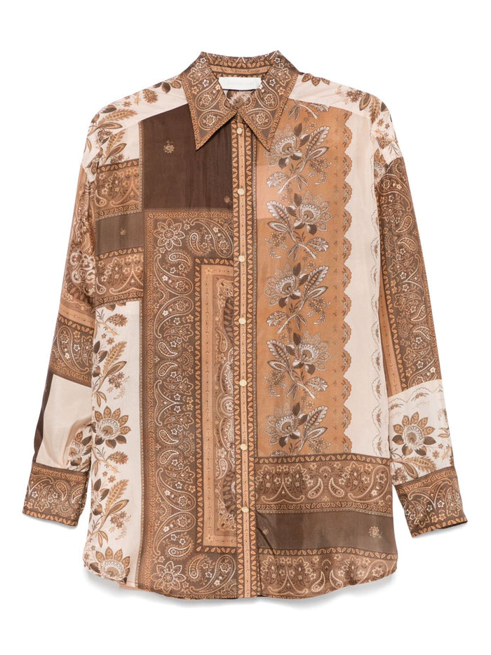 Zimmermann Shirts Brown Silk