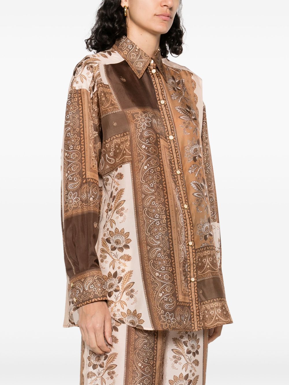 Zimmermann Shirts Brown Silk