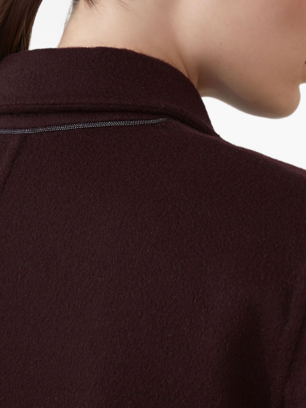 Brunello Cucinelli Coats Bordeaux Cashmere 100 %