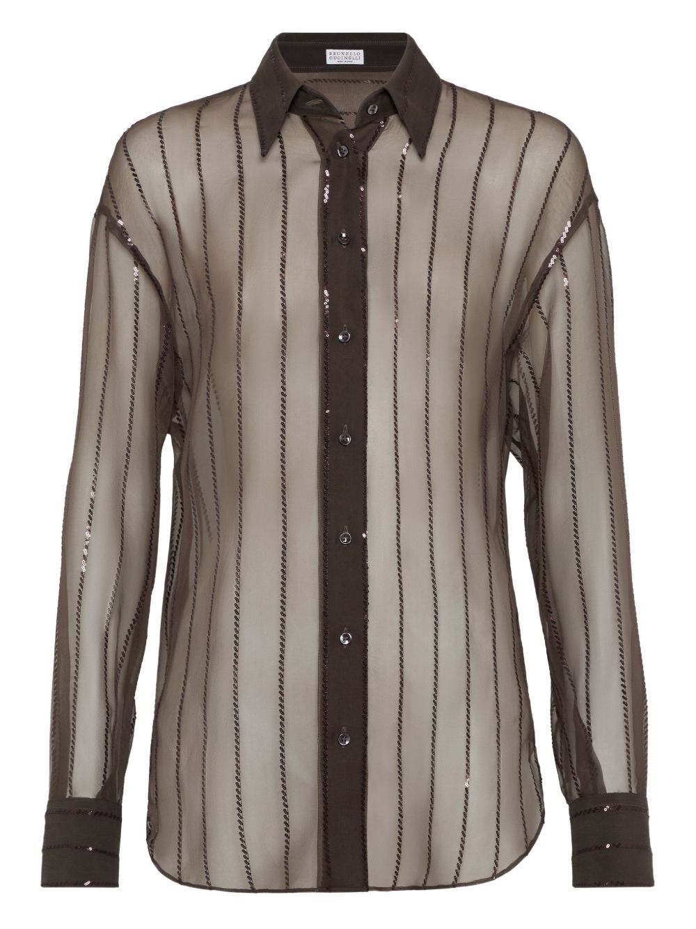 Brunello Cucinelli Shirts Marrone Natural (other)->silk100.0 %