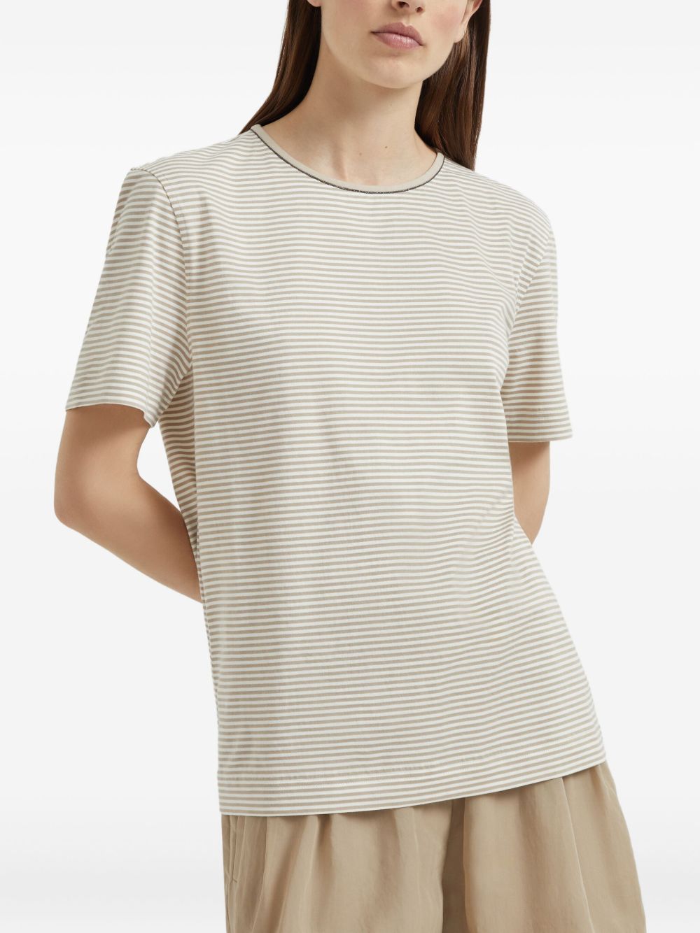 Brunello Cucinelli T-Shirts And Polos Beige Cotton