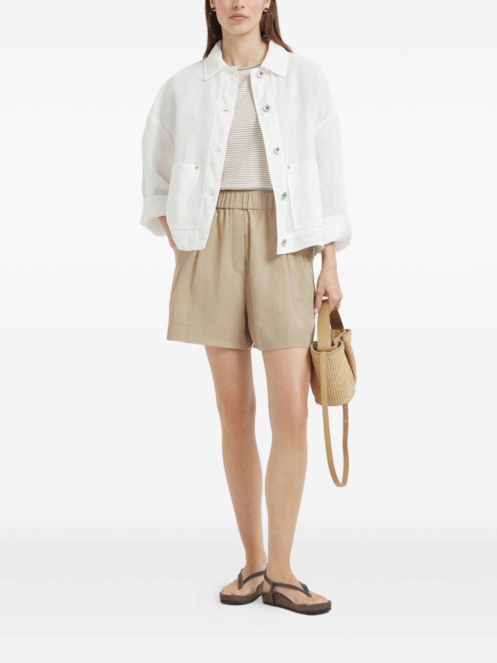 Brunello Cucinelli T-Shirts And Polos Beige Cotton