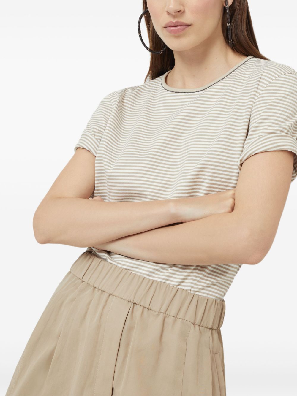 Brunello Cucinelli T-Shirts And Polos Beige Cotton