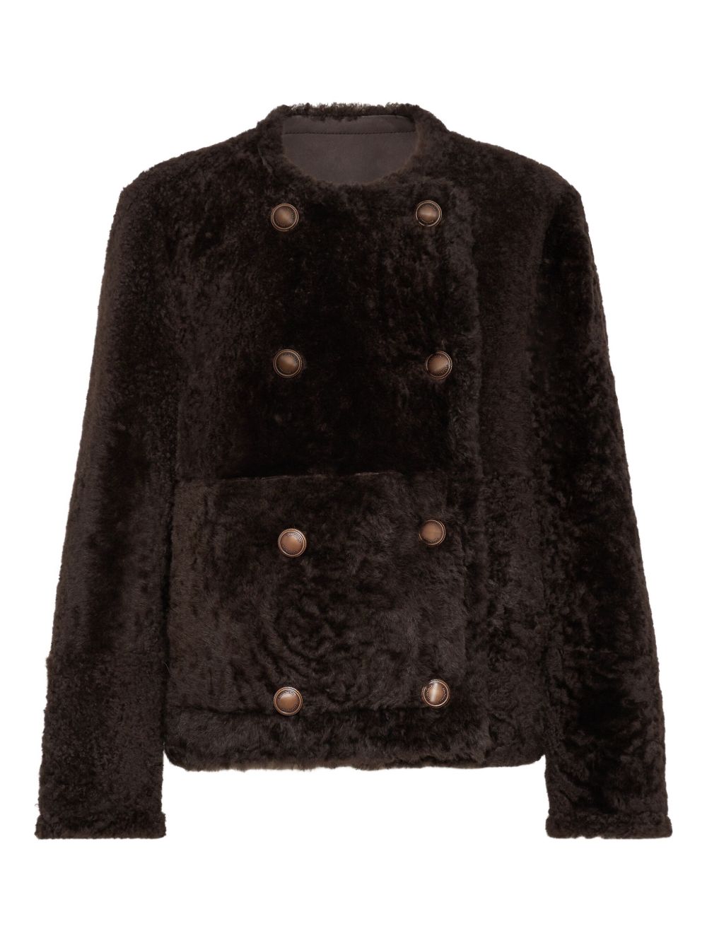 Brunello Cucinelli Jackets Marrone Lamb Fur