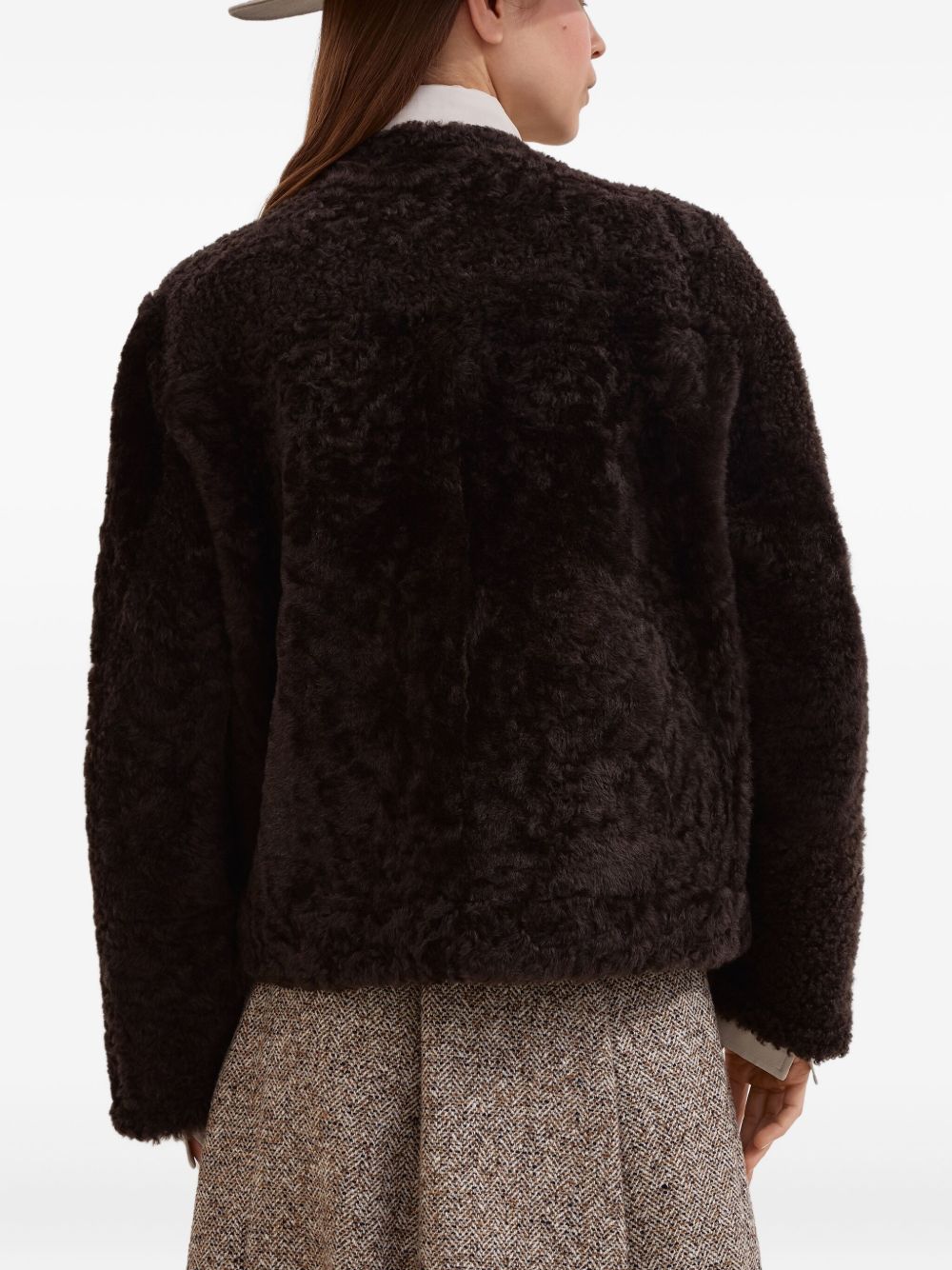 Brunello Cucinelli Jackets Marrone Lamb Fur
