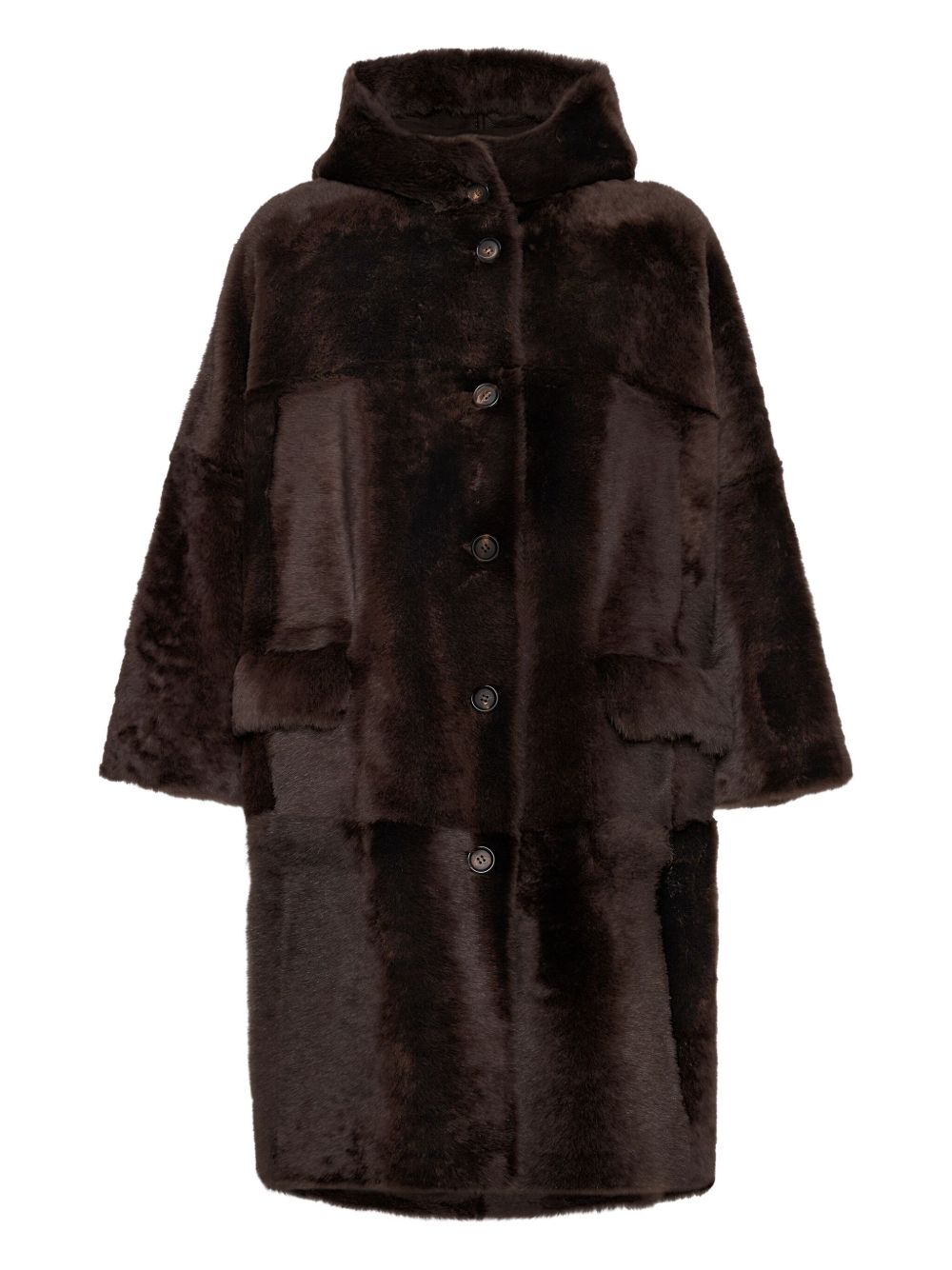 Brunello Cucinelli Coats Marrone Lamb Fur