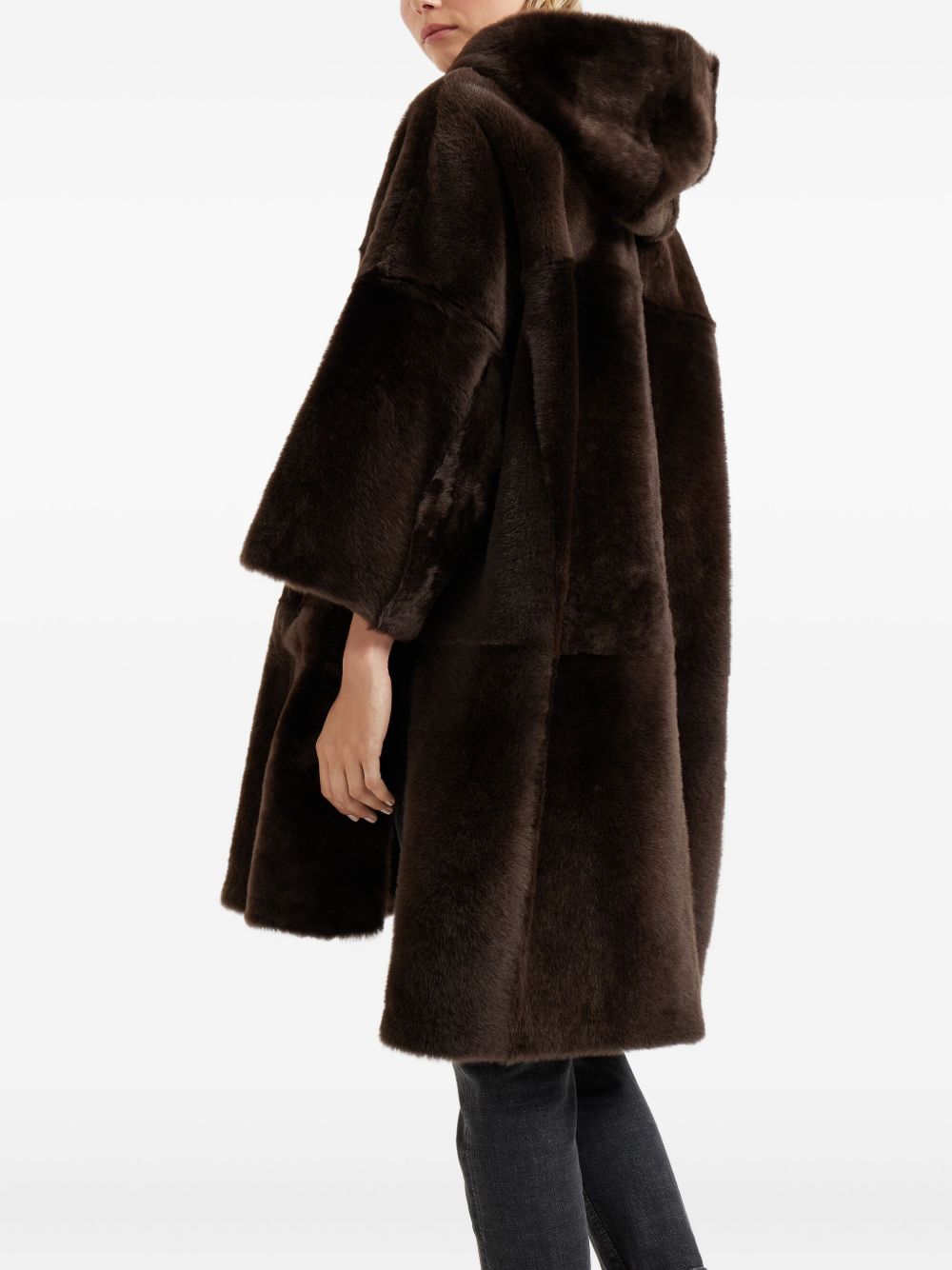 Brunello Cucinelli Coats Marrone Lamb Fur