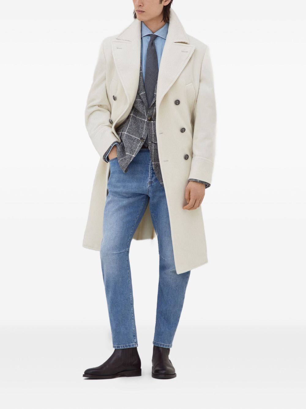 Brunello Cucinelli Coats White Cashmere