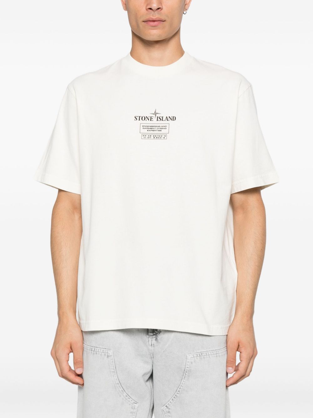 Stone Island T-Shirts And Polos Ivory Cotton