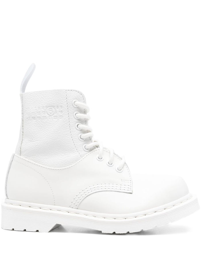 MM6 X DR. MARTENS Boots White Calf Leather