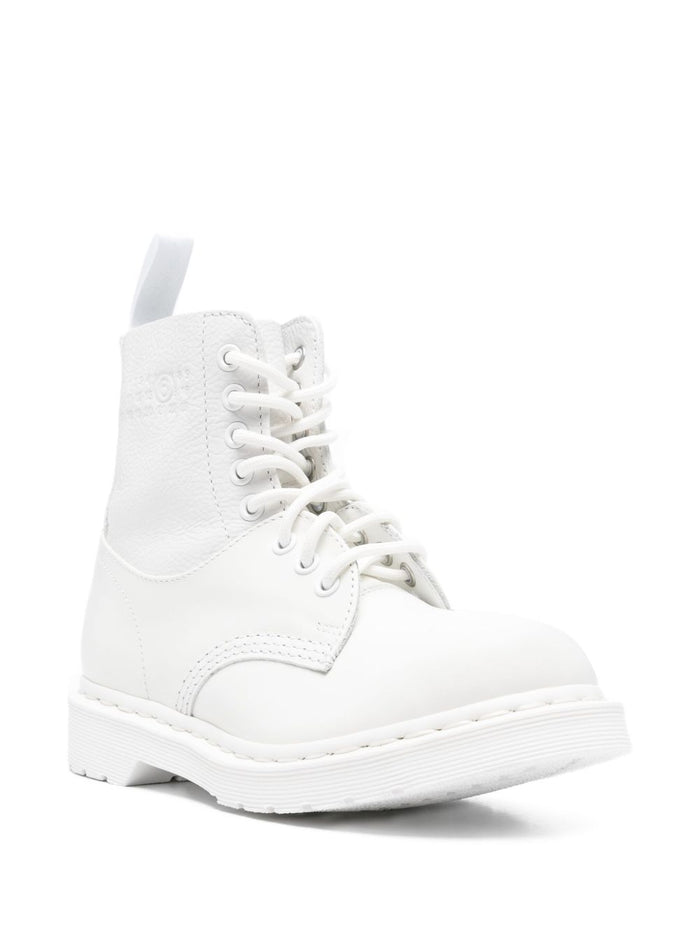 MM6 X DR. MARTENS Boots White Calf Leather