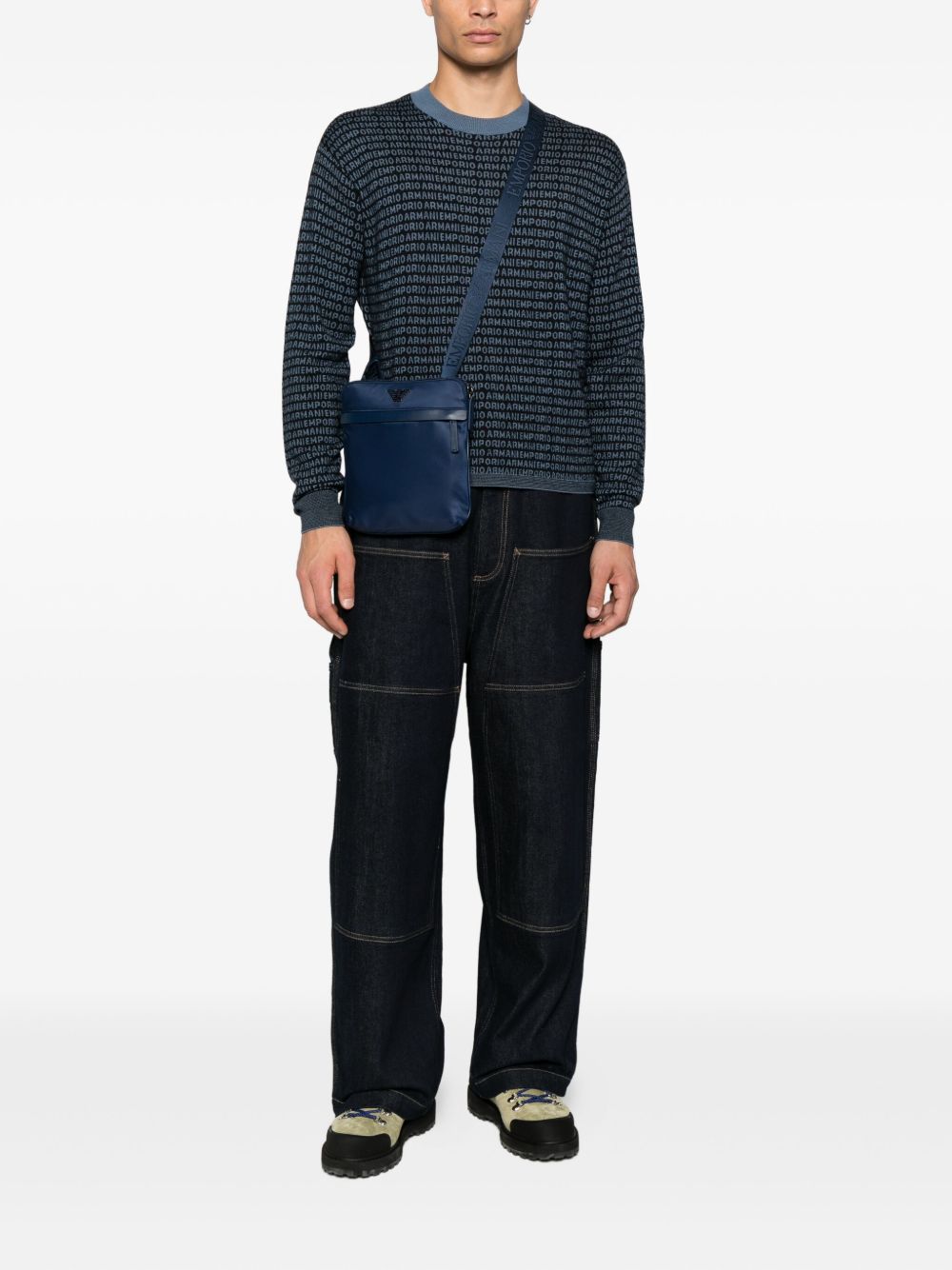 Emporio Armani Sweaters Blu Virgin Wool