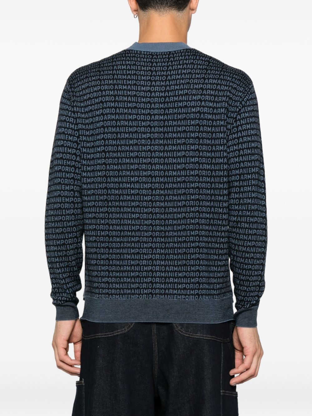 Emporio Armani Sweaters Blu Virgin Wool
