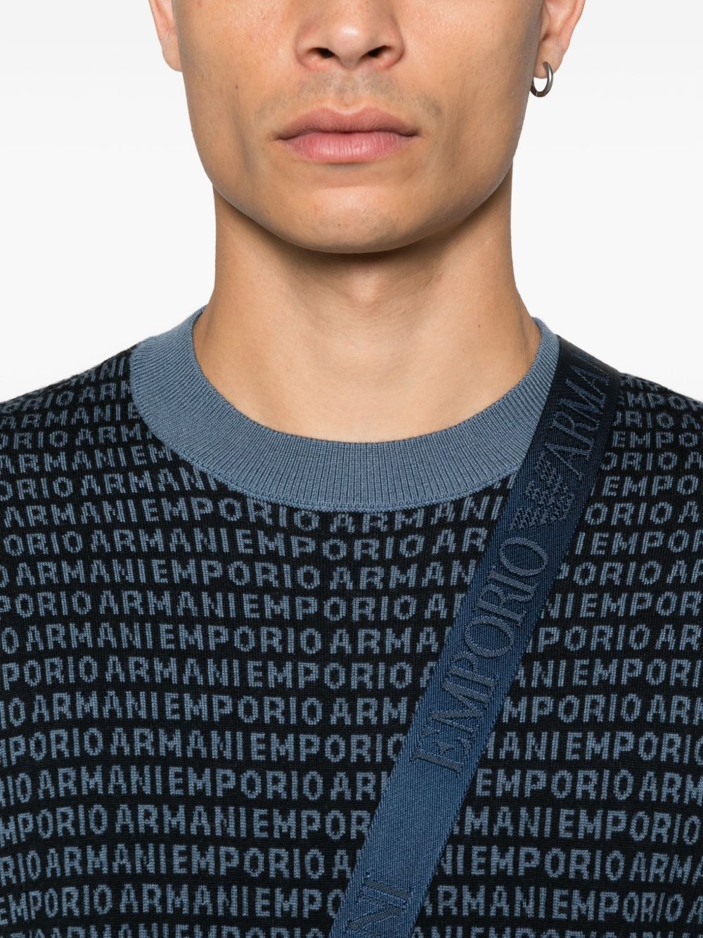 Emporio Armani Sweaters Blu Virgin Wool