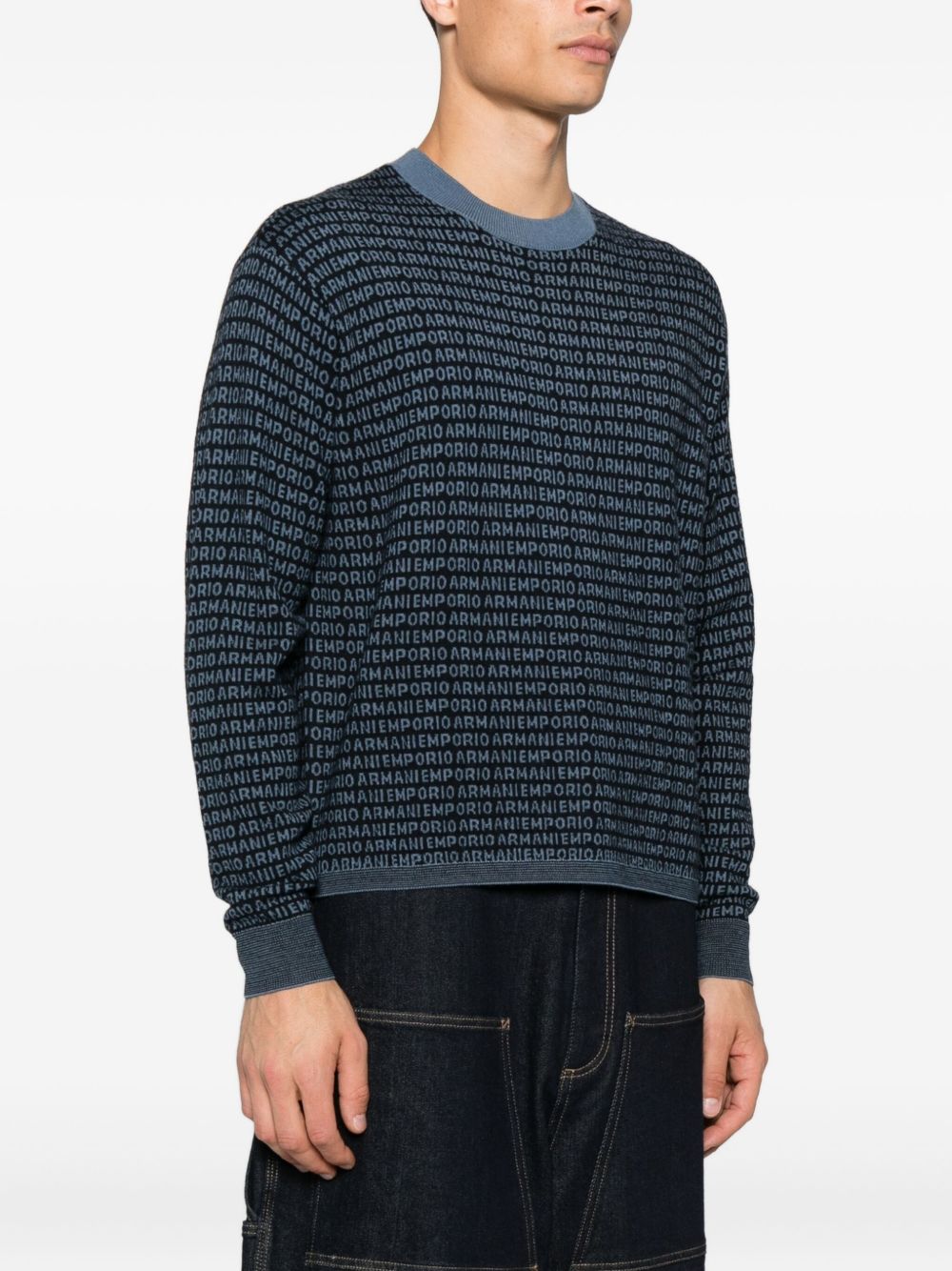 Emporio Armani Sweaters Blu Virgin Wool