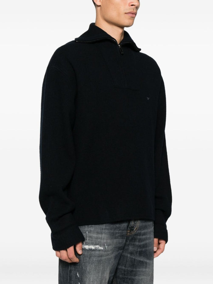Emporio Armani Sweaters Blue Virgin Wool