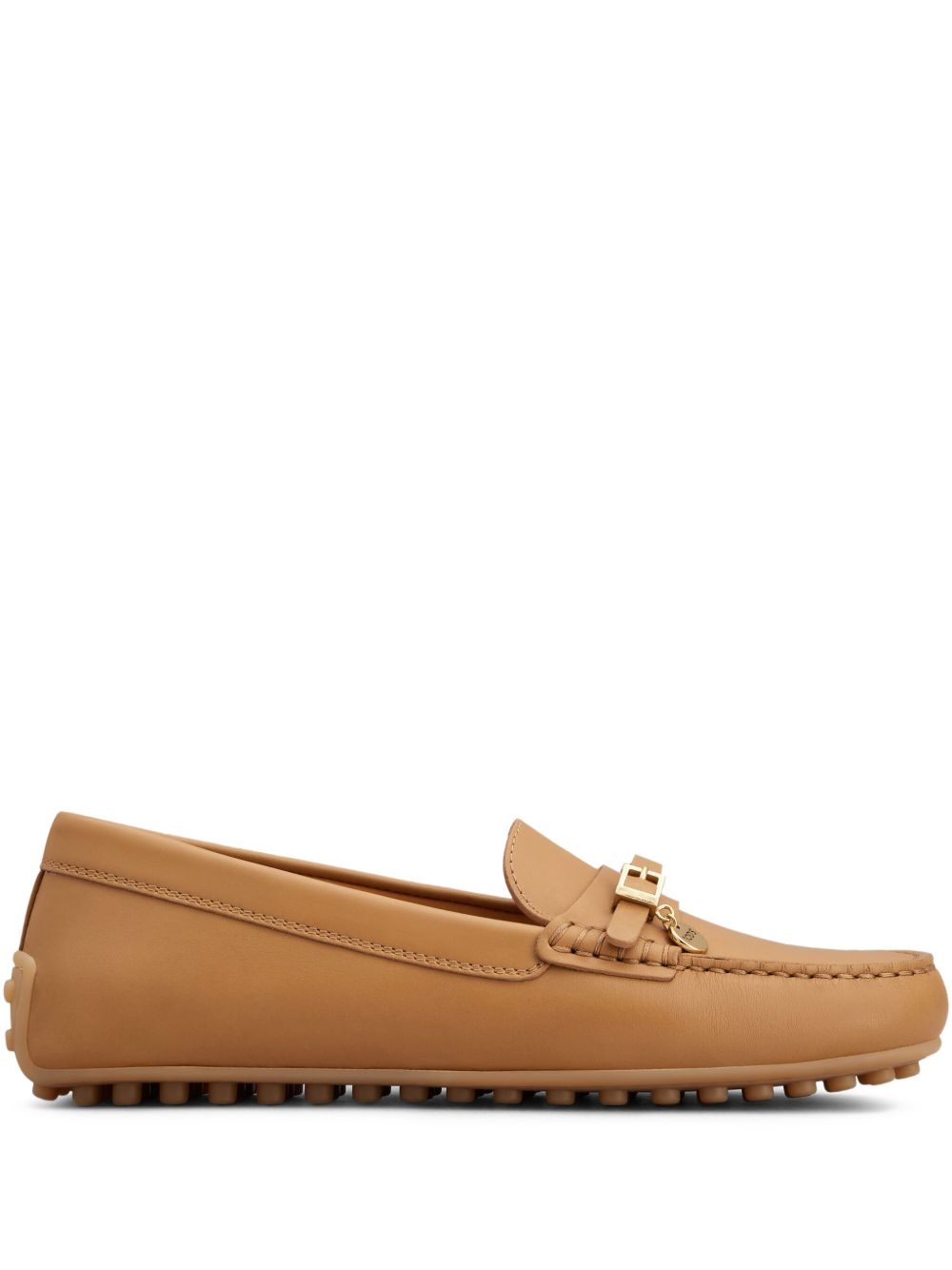 Tods Flat Shoes Camel Leathear