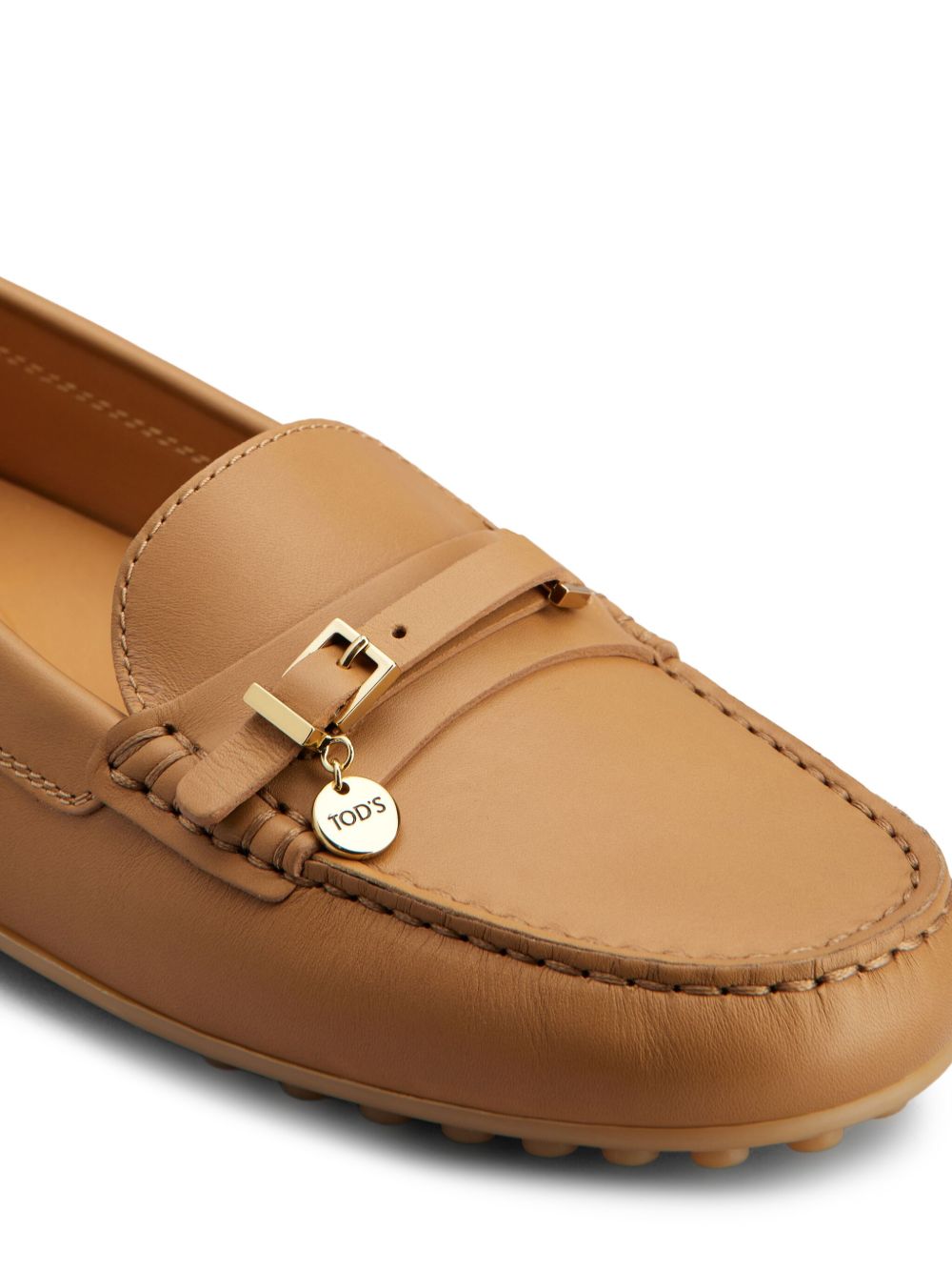 Tods Flat Shoes Camel Leathear