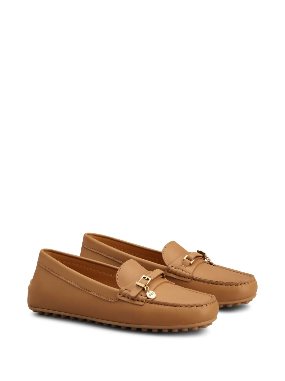 Tods Flat Shoes Camel Leathear