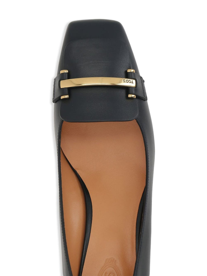 Tods With Heel Black Calf Leather