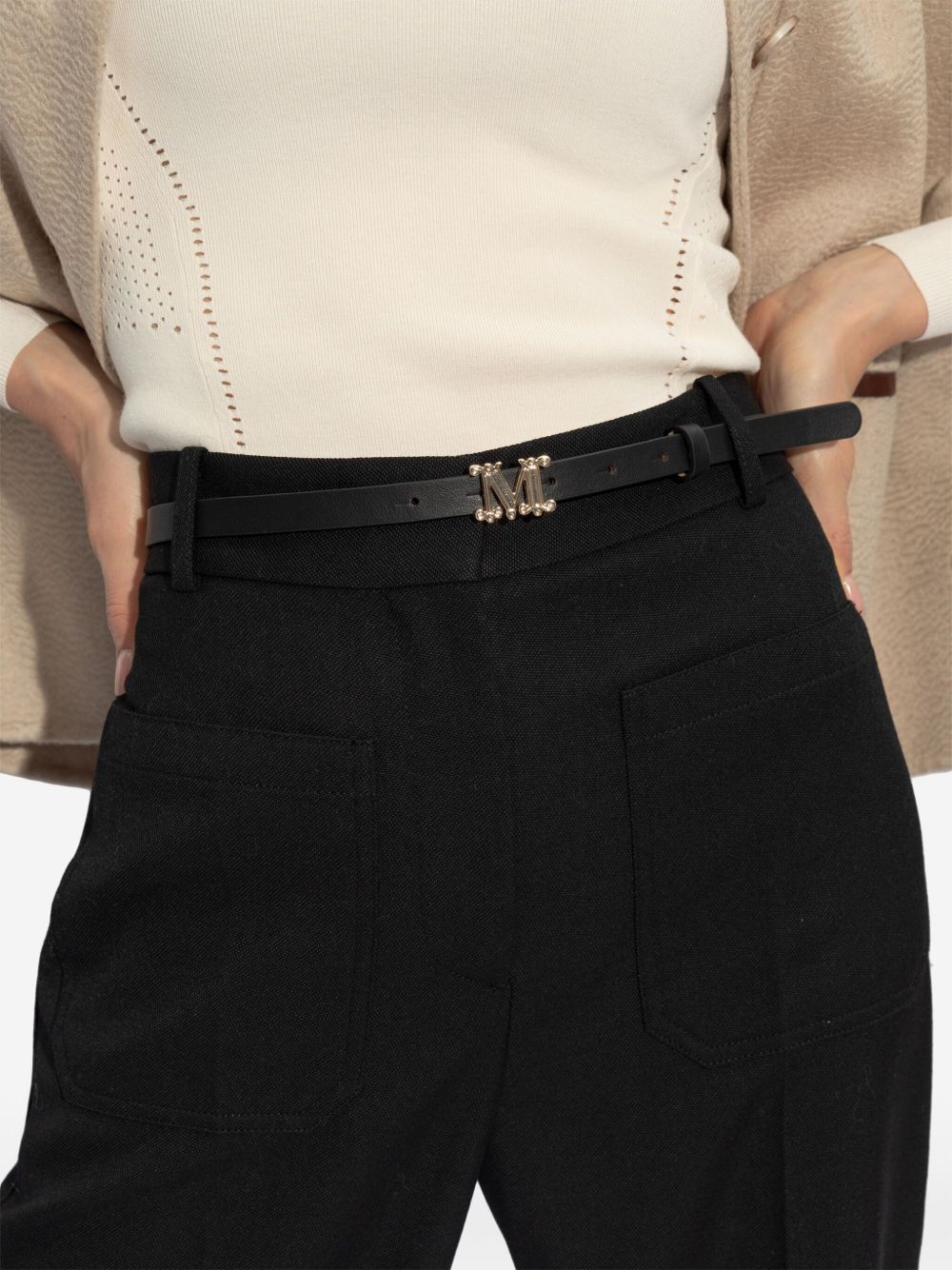 Max Mara Belts Black Calf Leather
